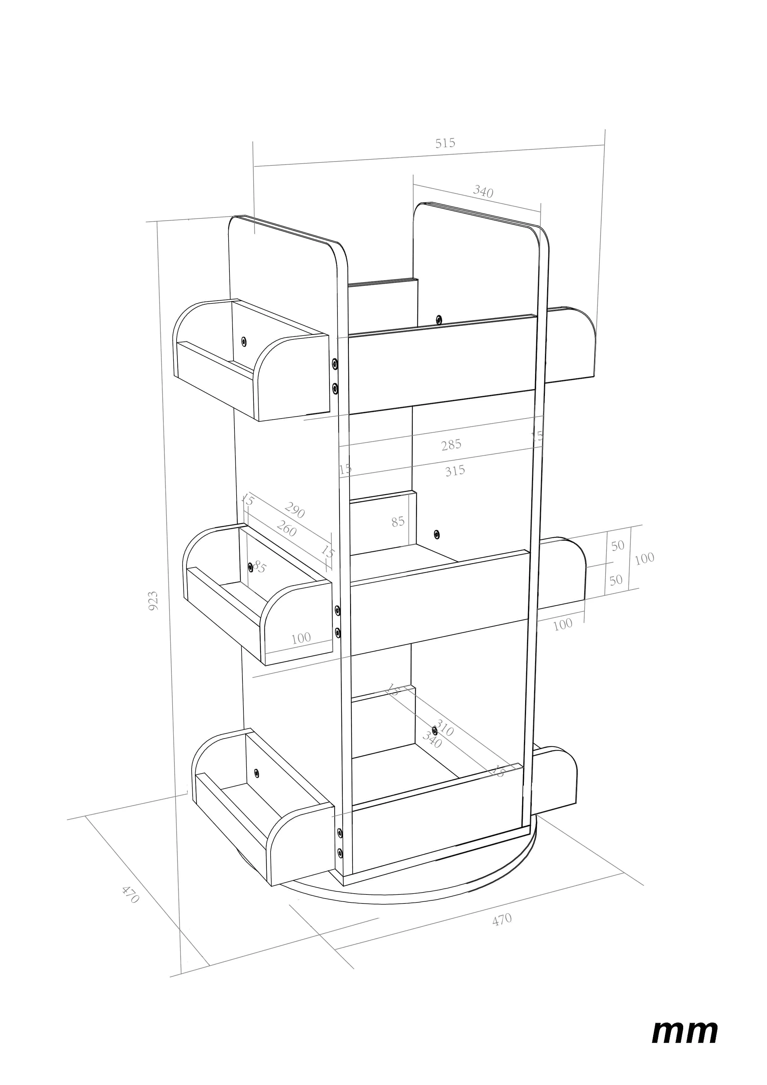 2 in 1 Rotating Bookshelf / Toy Organiser