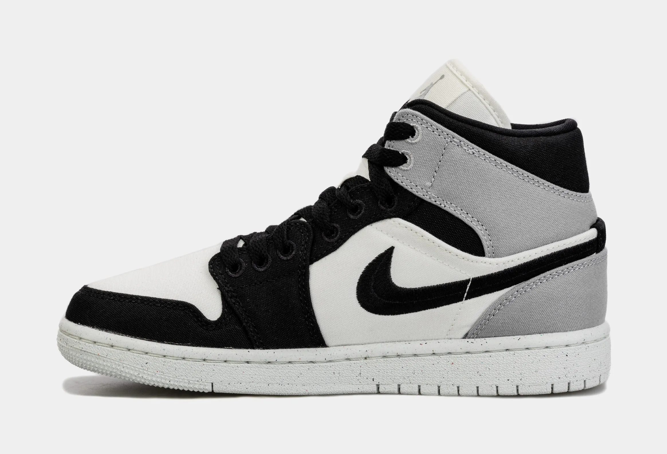 Air Jordan 1 Retro Mid SE Light Steel Grey Womens Lifestyle Shoes (Black/Grey)