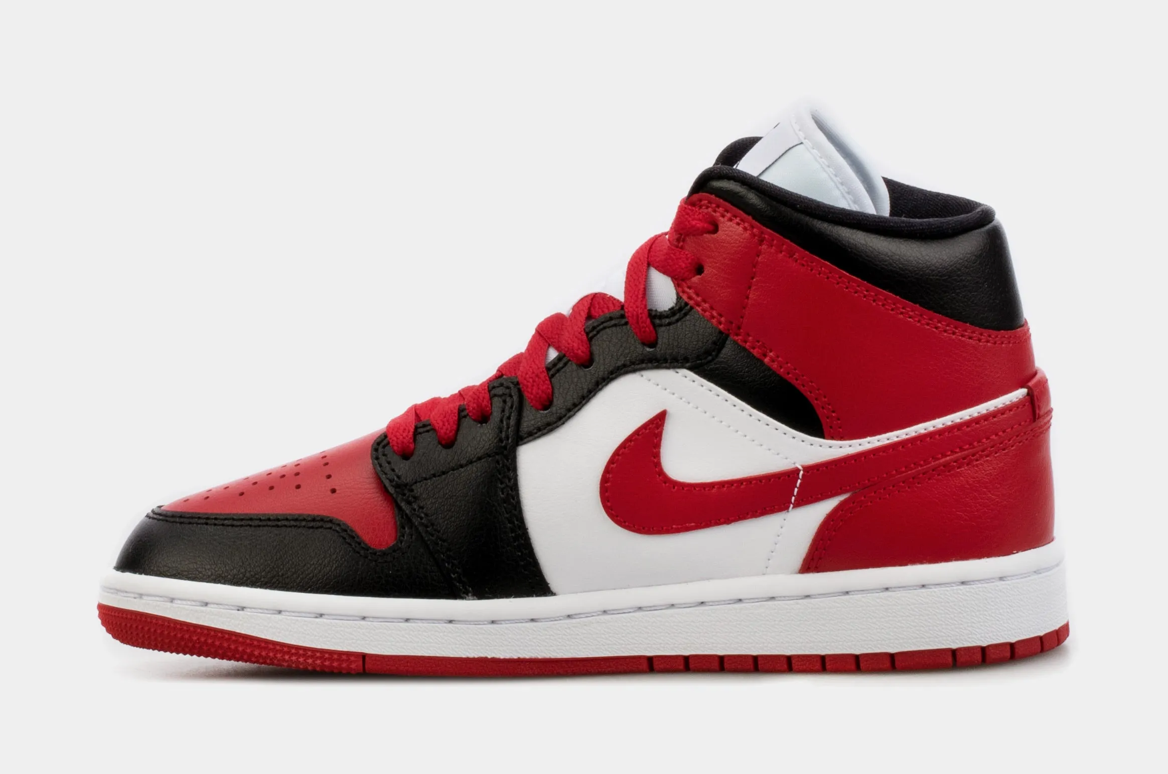 Air Jordan 1 Retro Mid Womens Lifestyle Shoes (Red/Black)