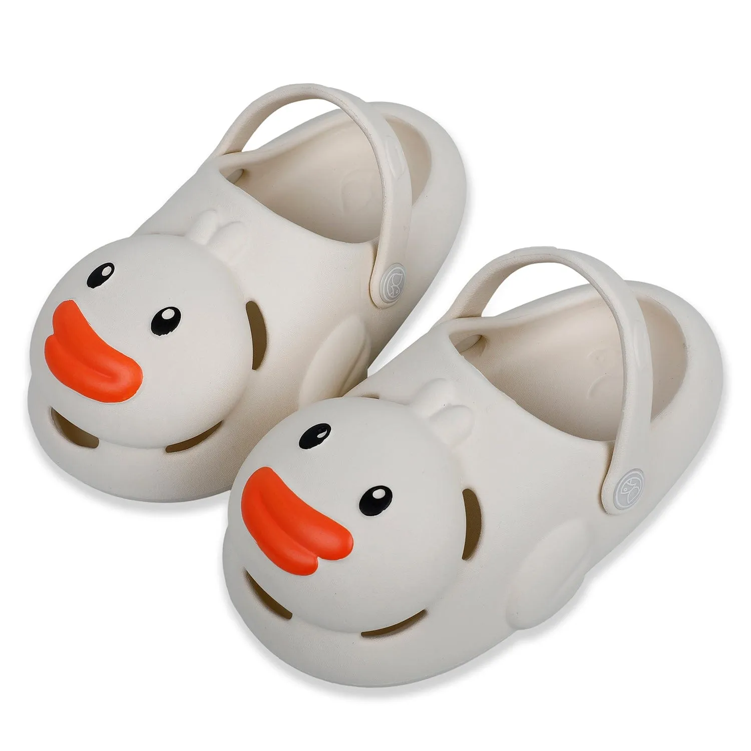 Baby Moo Swimming Duck Waterproof Anti-Skid Sling Back Clogs - Cream