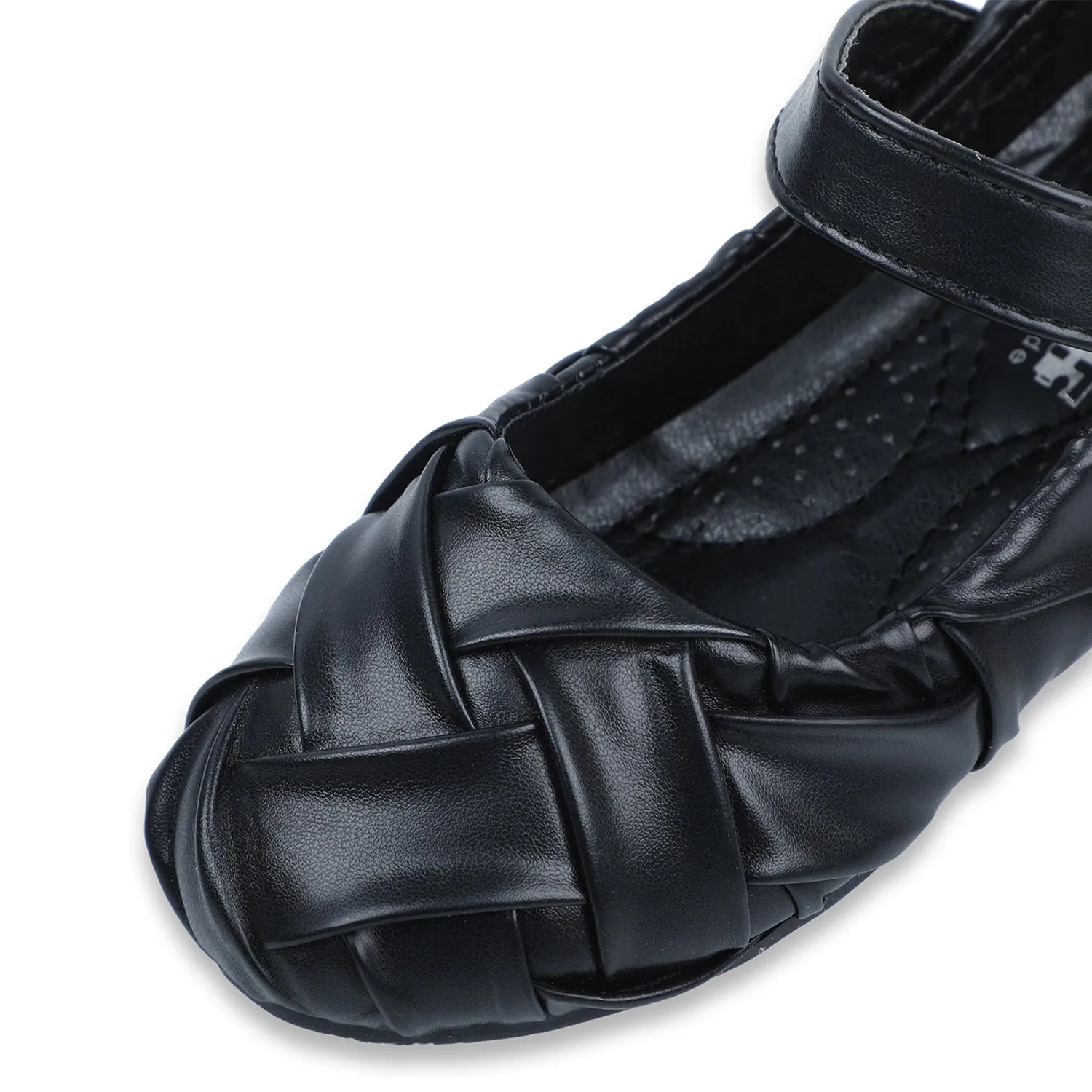 Baby Moo x Bash Kids Braided Classic Mary Jane Ballerinas - Black