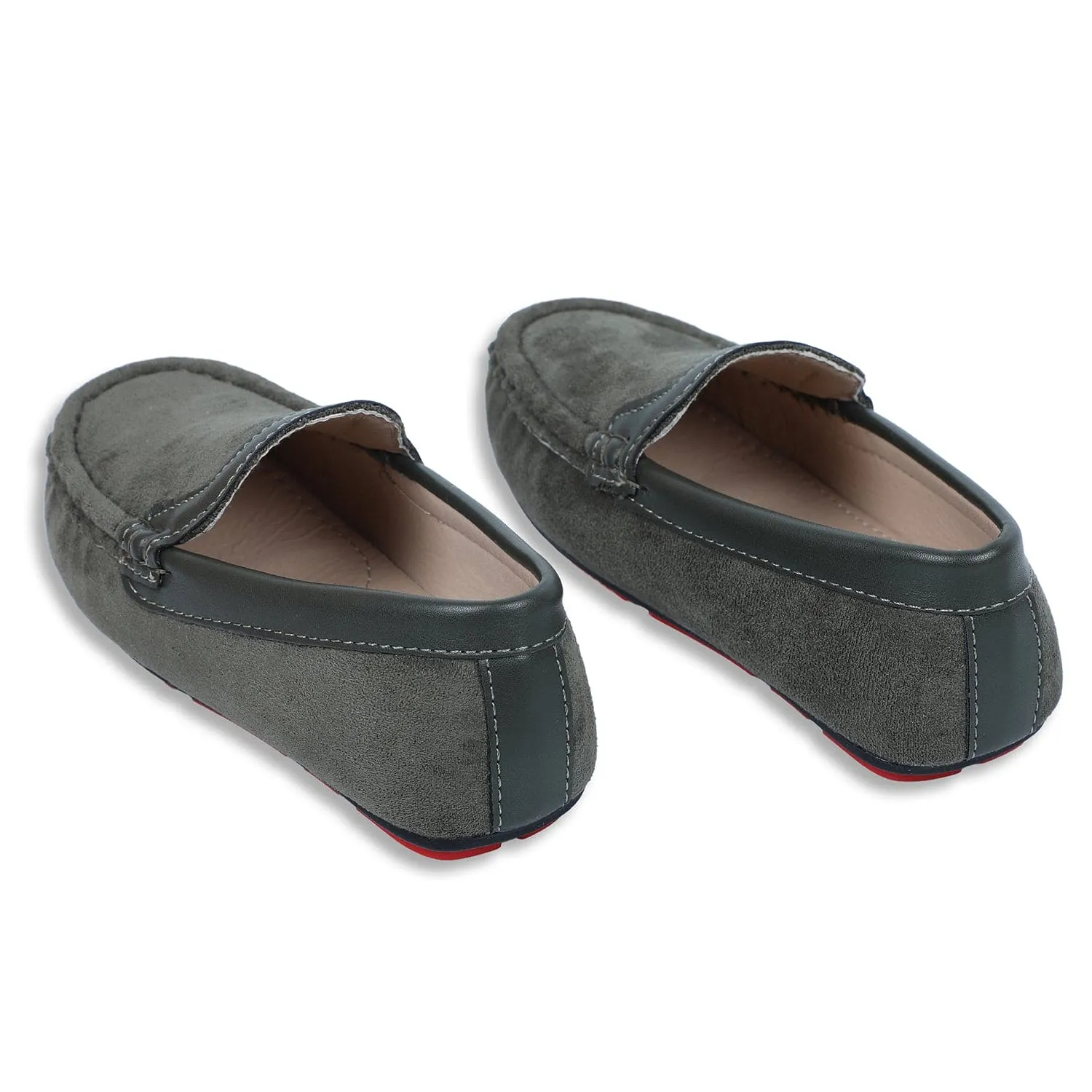 Baby Moo x Bash Kids Suede Loafer Shoes - Dark Green