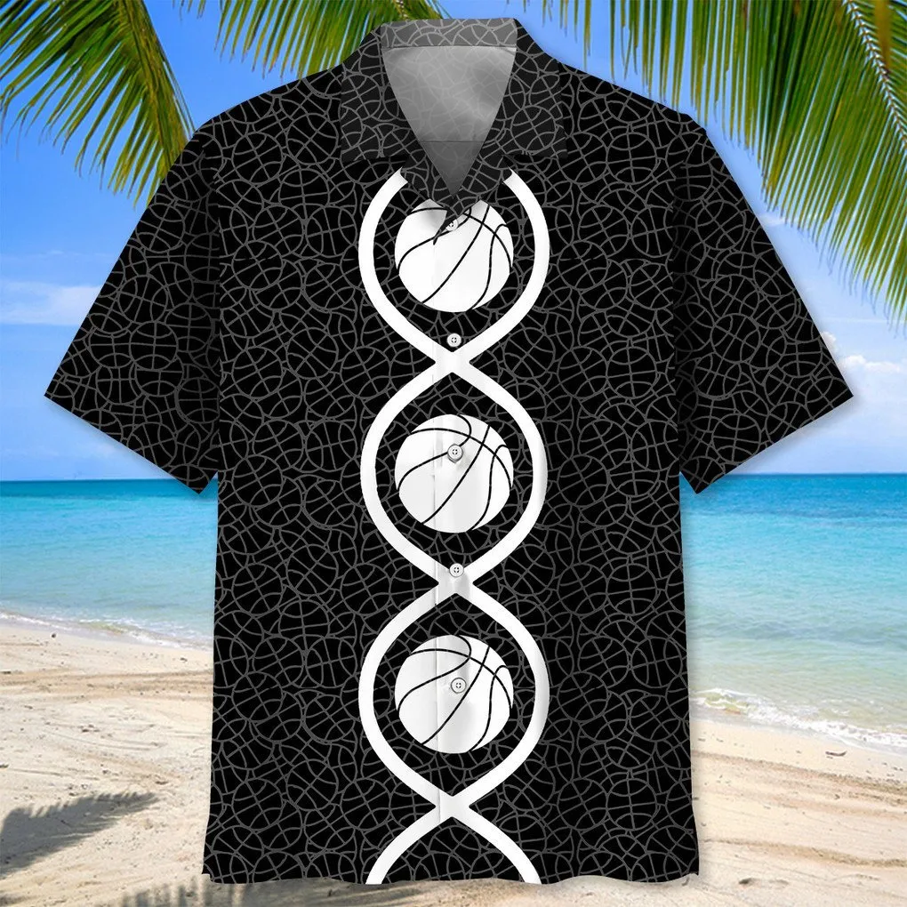 Basketball Dna Hawaiian Shirt, Gift for Basketball Player, Hawaiian Shirt for Men