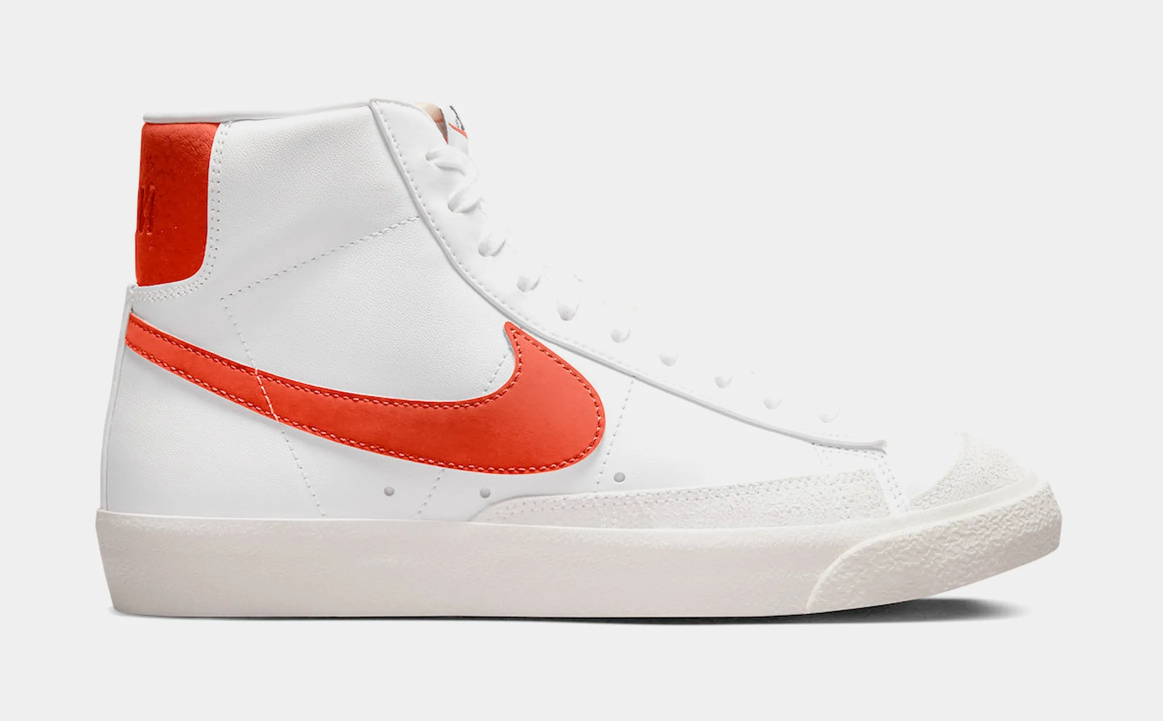 Blazer Mid 77 Womens Lifestyle Shoes (White/Orange)