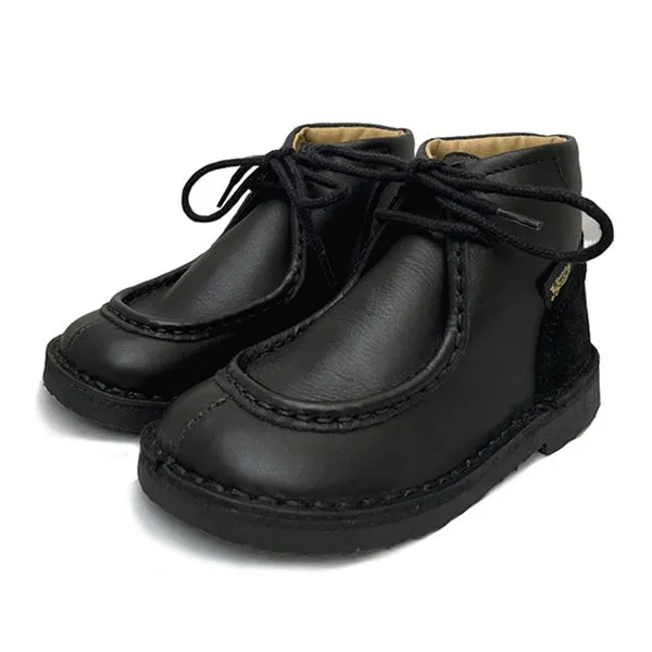 Boomer Kids Wallabee Boot Black Leather