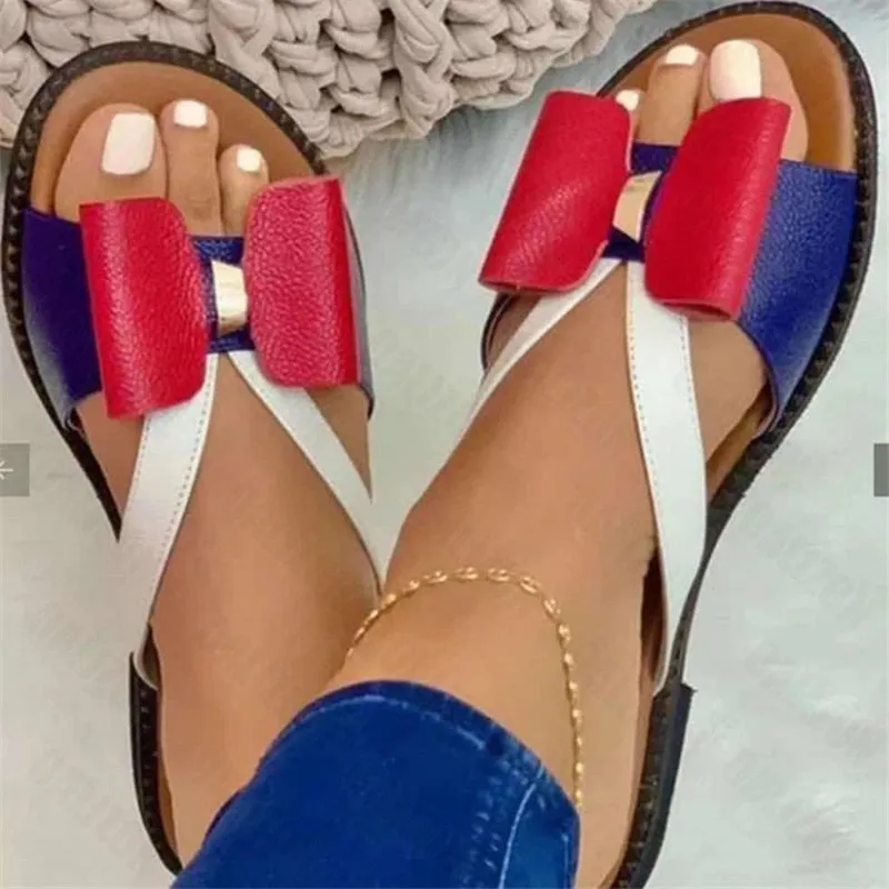 Bowknot Open Toe Casual Women Flat Sandals