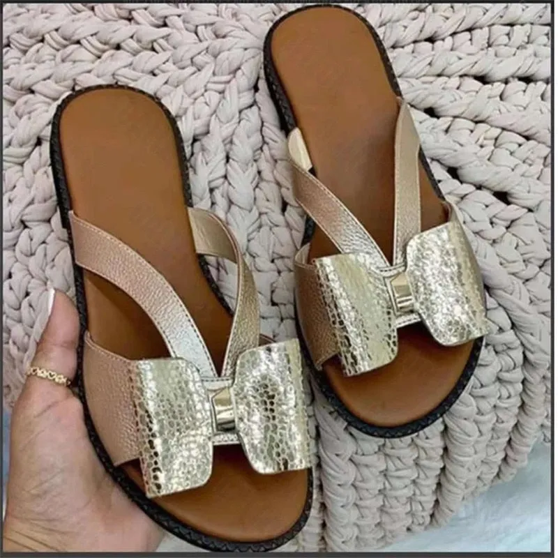 Bowknot Open Toe Casual Women Flat Sandals