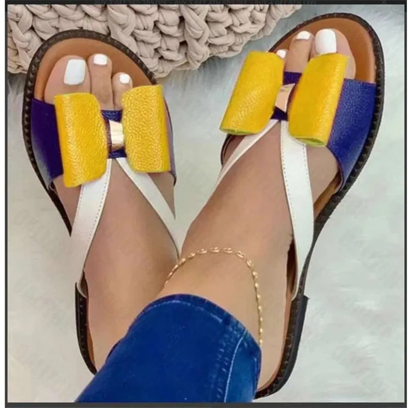 Bowknot Open Toe Casual Women Flat Sandals