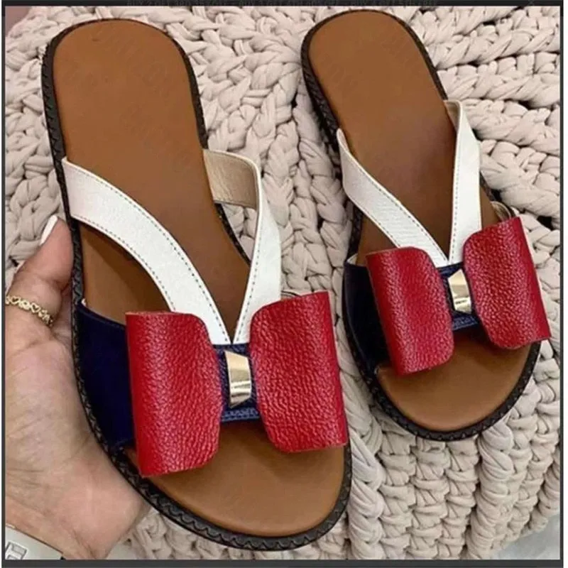 Bowknot Open Toe Casual Women Flat Sandals