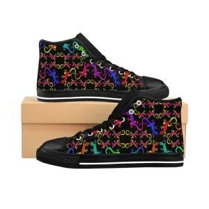 Geckos Puzzle Women's High-top Sneakers