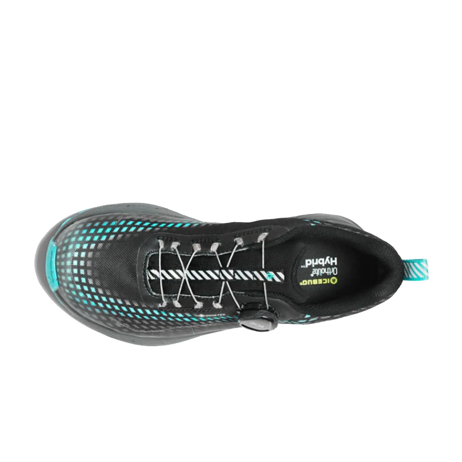 Icebug NewRun BUGrip GTX Running Shoe (Women) - Black/Jade Mist with Studs