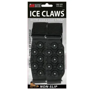 JobSite Ice Claws Snow and Ice Traction Cleats Easily Grips Over Boots and Shoes One Size Fits Men and Women