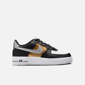 Nike Big Kids' Air Force 1 Low Black Metallic Gold (GS)