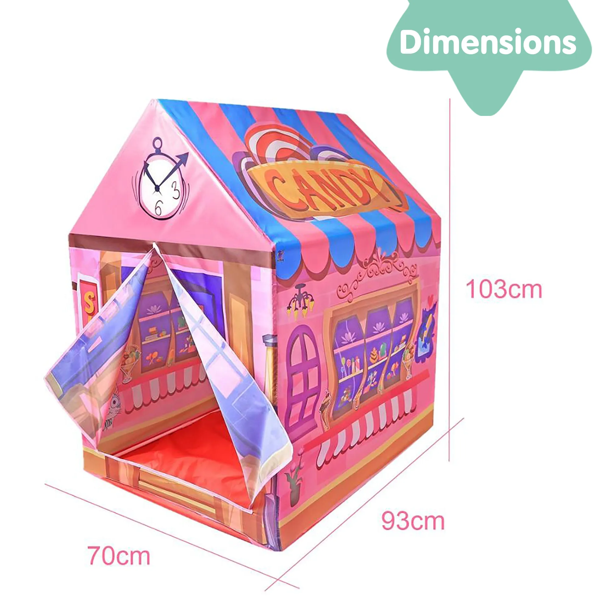 Playtime Foldable Tent House Candy Shop - Pink