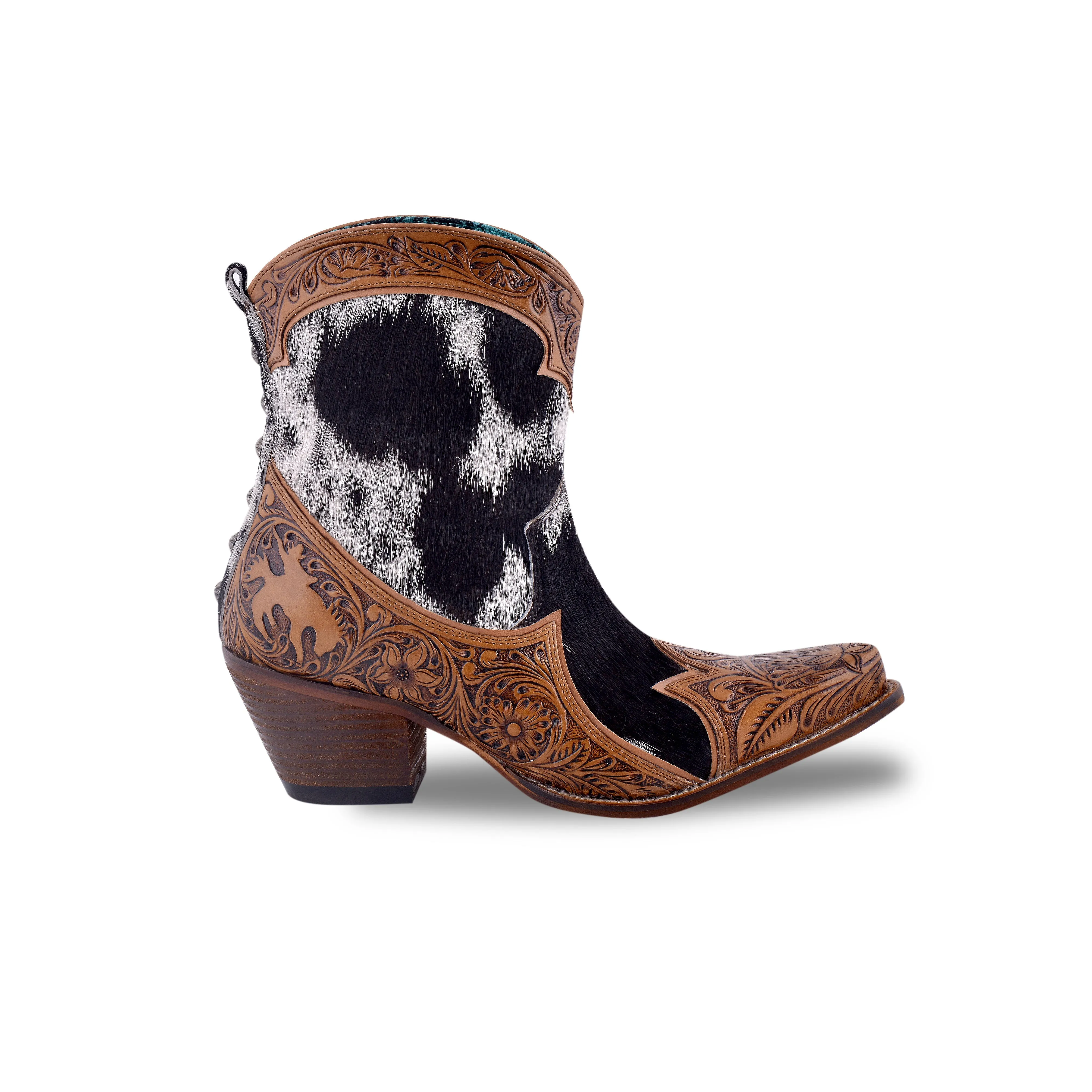 Sandy Mae Hair-on Hide & Hand-tooled Leather Boots