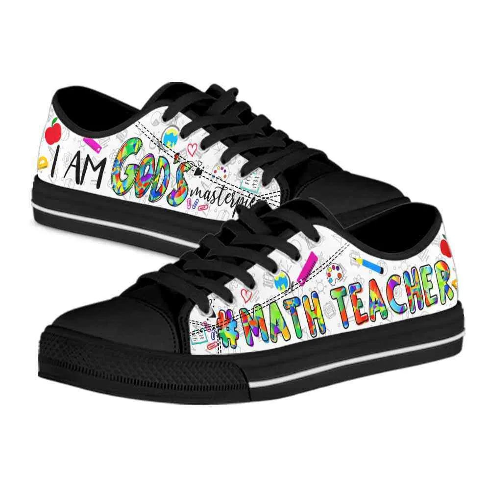 School Math Teacher Gods Masterpiece Low Top Shoes, Teacher Shoes, Low Top Sneakers