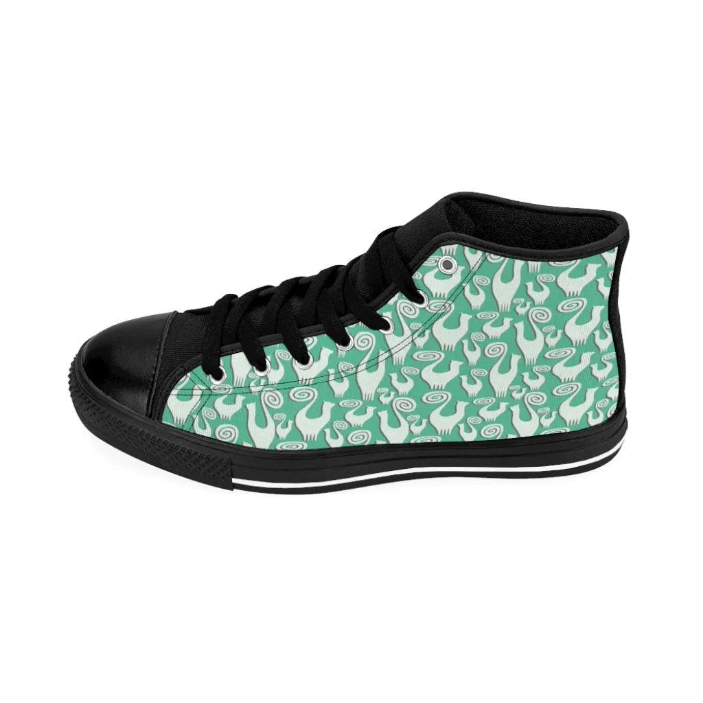 Slate Green Women's High-top Sneakers