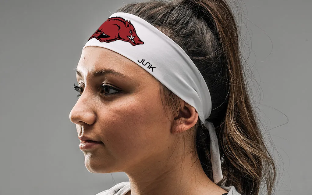 University of Arkansas: Razorback White Tie Headband