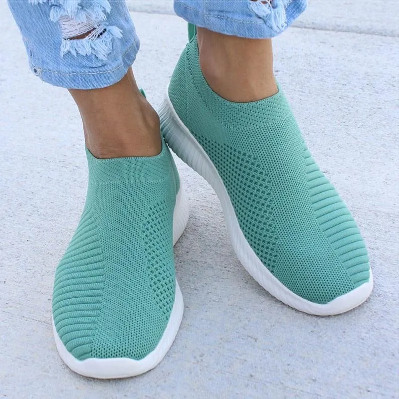 Women Flat Slip on Lightweight Whiten Casual Flats Shoes