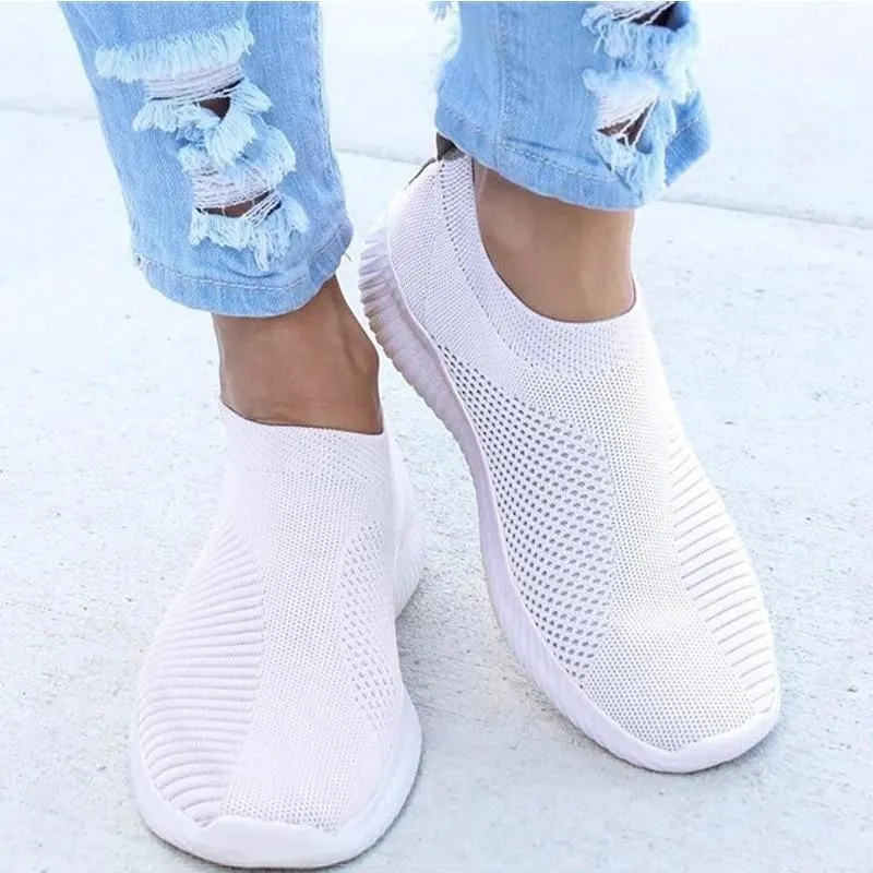 Women Flat Slip on Lightweight Whiten Casual Flats Shoes