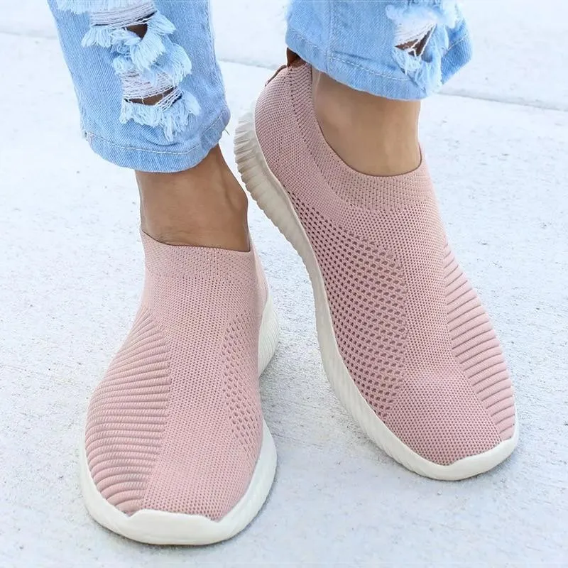 Women Flat Slip on Lightweight Whiten Casual Flats Shoes